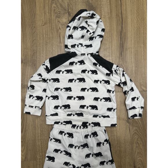 Kate Quinn 2 Piece Kid Size 5Y Bears Lounge Pants Hooded Shirt Organic Cotton - Picture 7 of 10